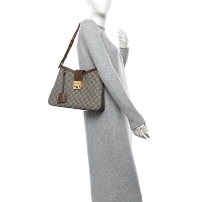 Gucci GG Supreme Monogram Medium Padlock Shoulder Bag Beige Ebony Brown Sugar 2 of 11