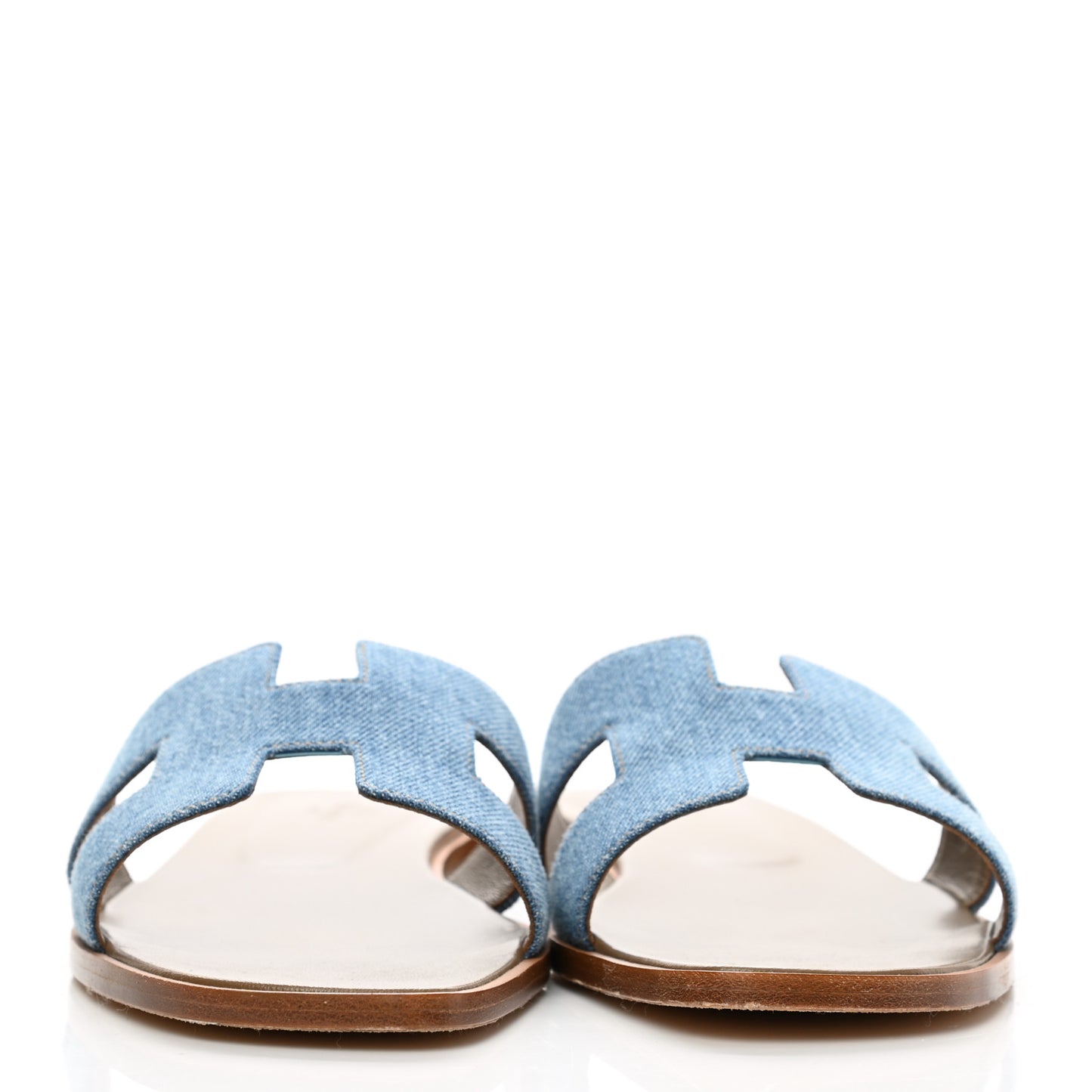 Denim Canvas Oran Sandals 41 Bleu Clair