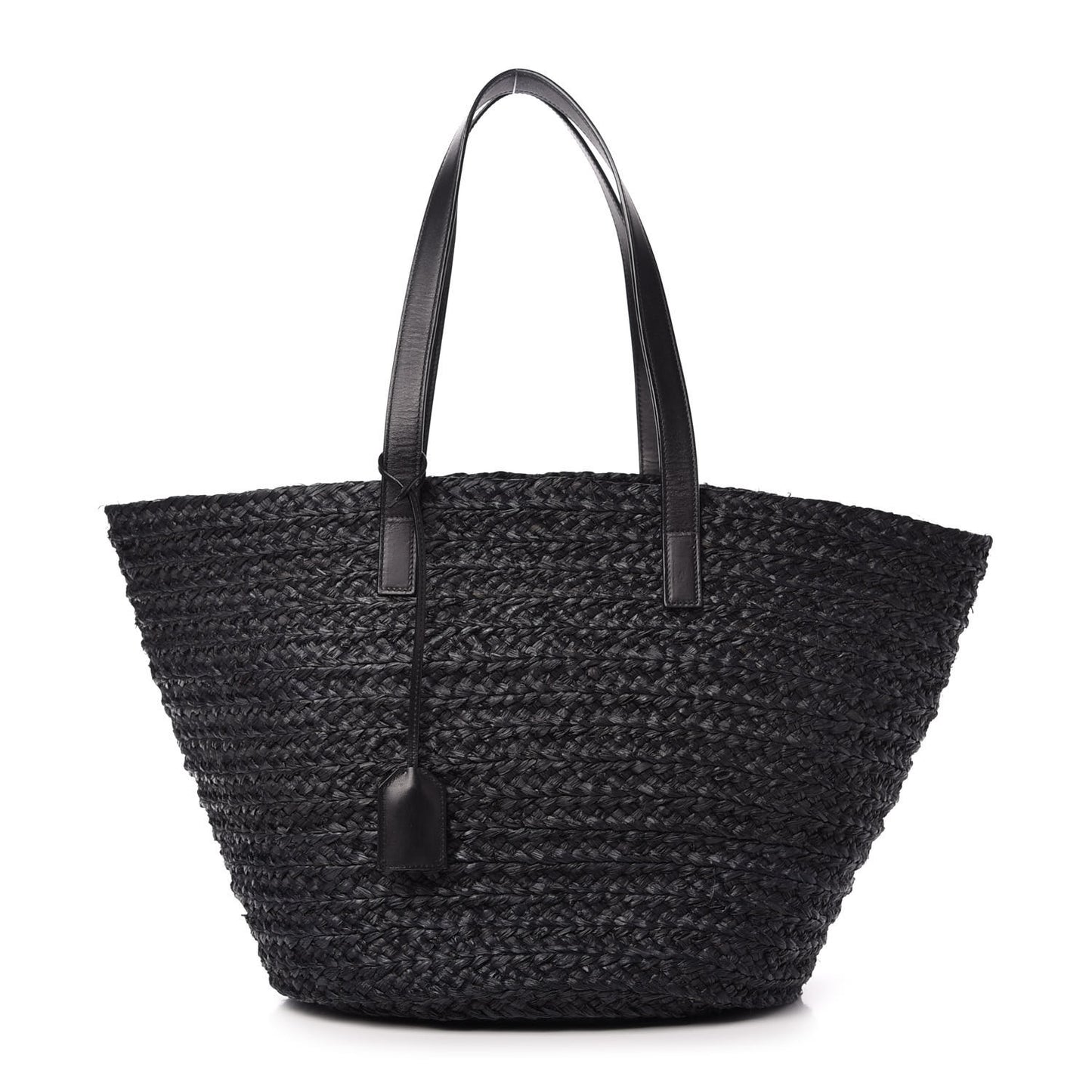 Raffia Medium Panier Bag Black