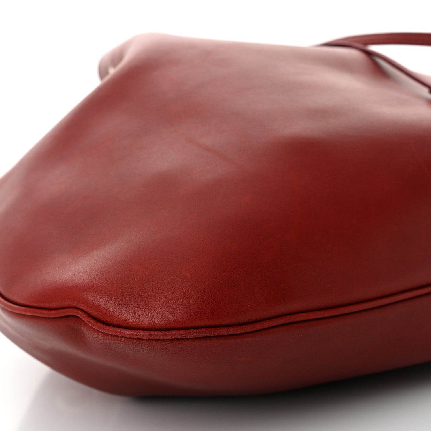 Saint Laurent Smooth Calfskin Paris VII Large Flat Hobo Red 9 of 12