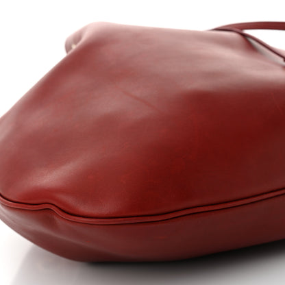 Saint Laurent Smooth Calfskin Paris VII Large Flat Hobo Red 9 of 12