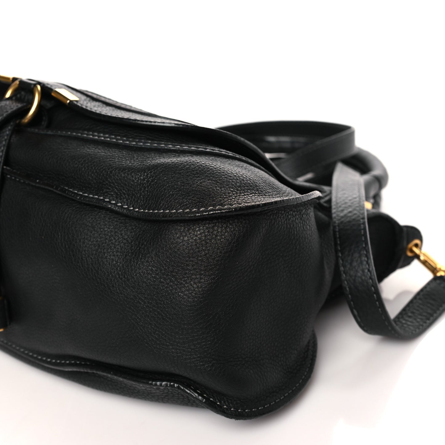 Calfskin Small Marcie Satchel Black