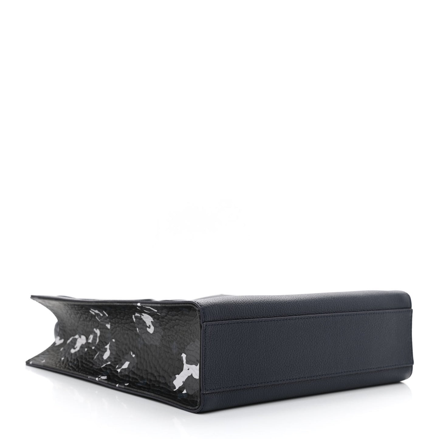 Grained Calfskin Camouflage Small Aren Tote Navy