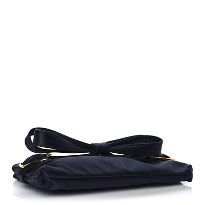 Valentino Garavani Satin Bow Clutch Blue 4 of 9