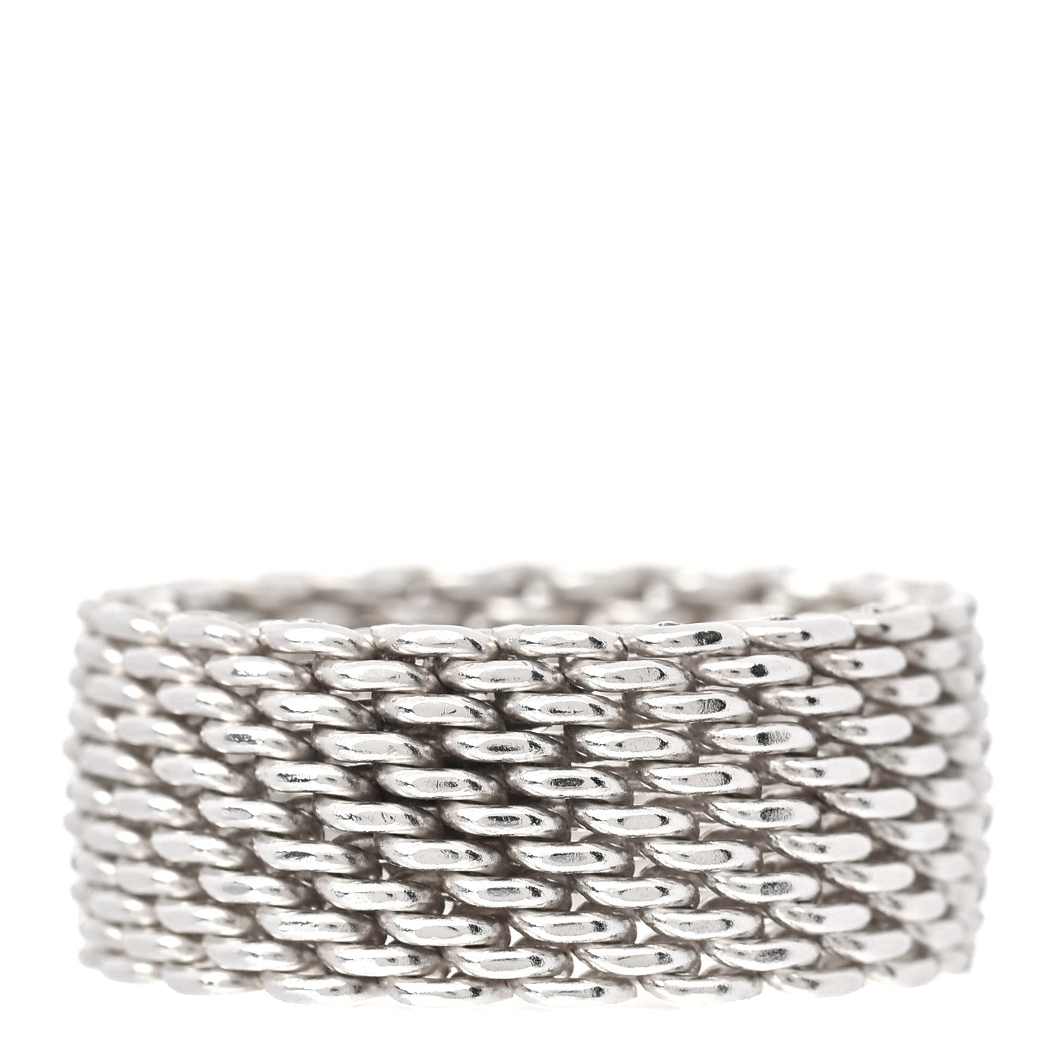 Tiffany Sterling Silver Somerset Mesh Ring 57 8 3 of 5