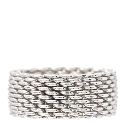 Tiffany Sterling Silver Somerset Mesh Ring 57 8 3 of 5