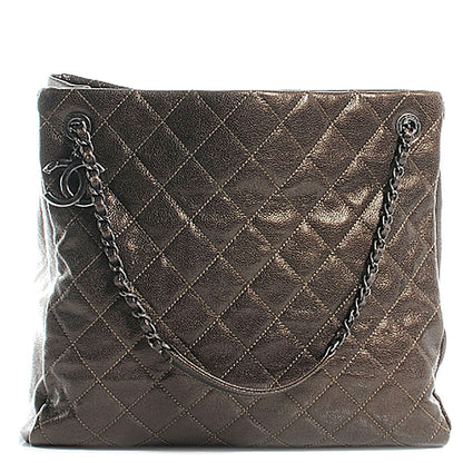 Chanel Iridescent Caviar Quilted Tall Chic Shopping Tote Dark Gold 1 of 7