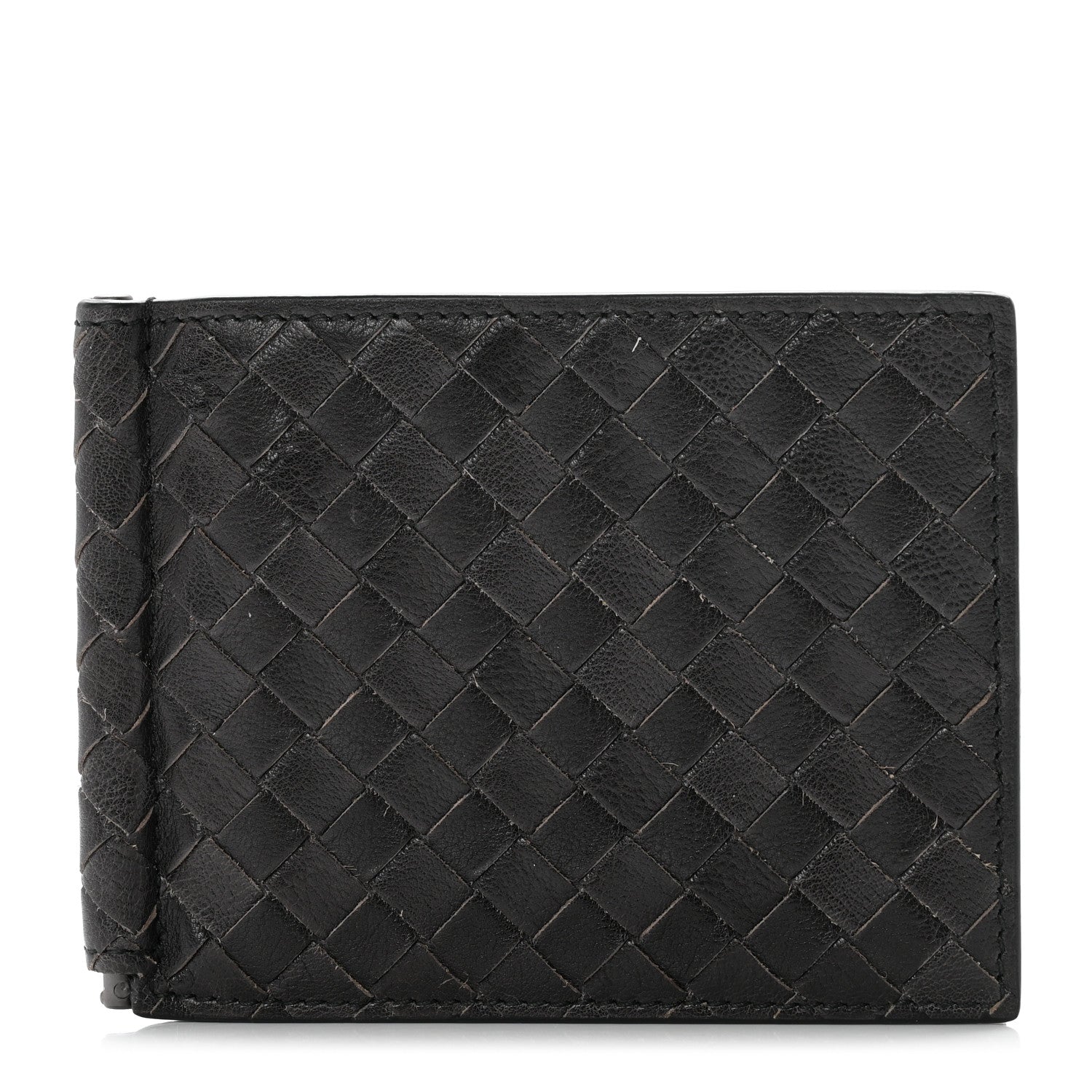 Bottega Veneta Intrecciato Bi-Fold Money Clip Wallet Black 1 of 8