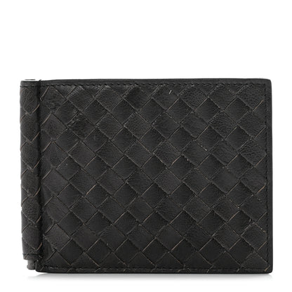 Bottega Veneta Intrecciato Bi-Fold Money Clip Wallet Black 1 of 8