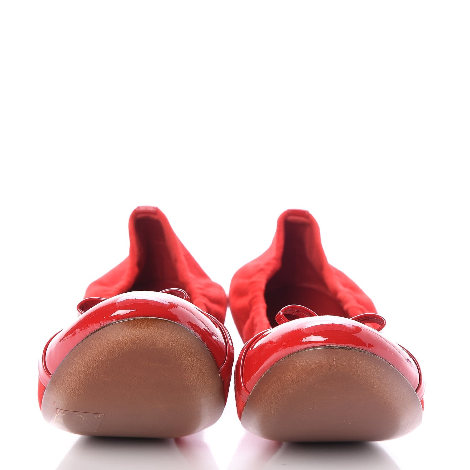 Louis Vuitton Patent Suede Elba Ballerina Flats 38.5 Rouge 2 of 7