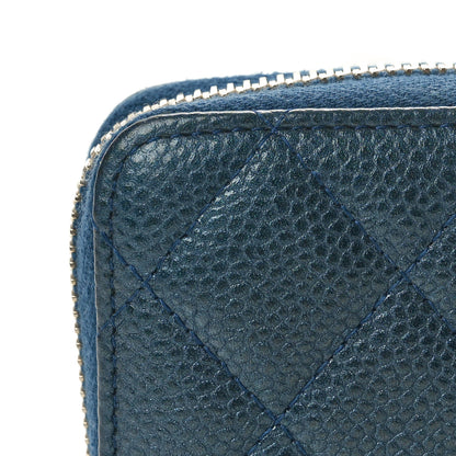 Chanel Iridescent Caviar Quilted Zip Coin Purse Dark Blue 8 of 9
