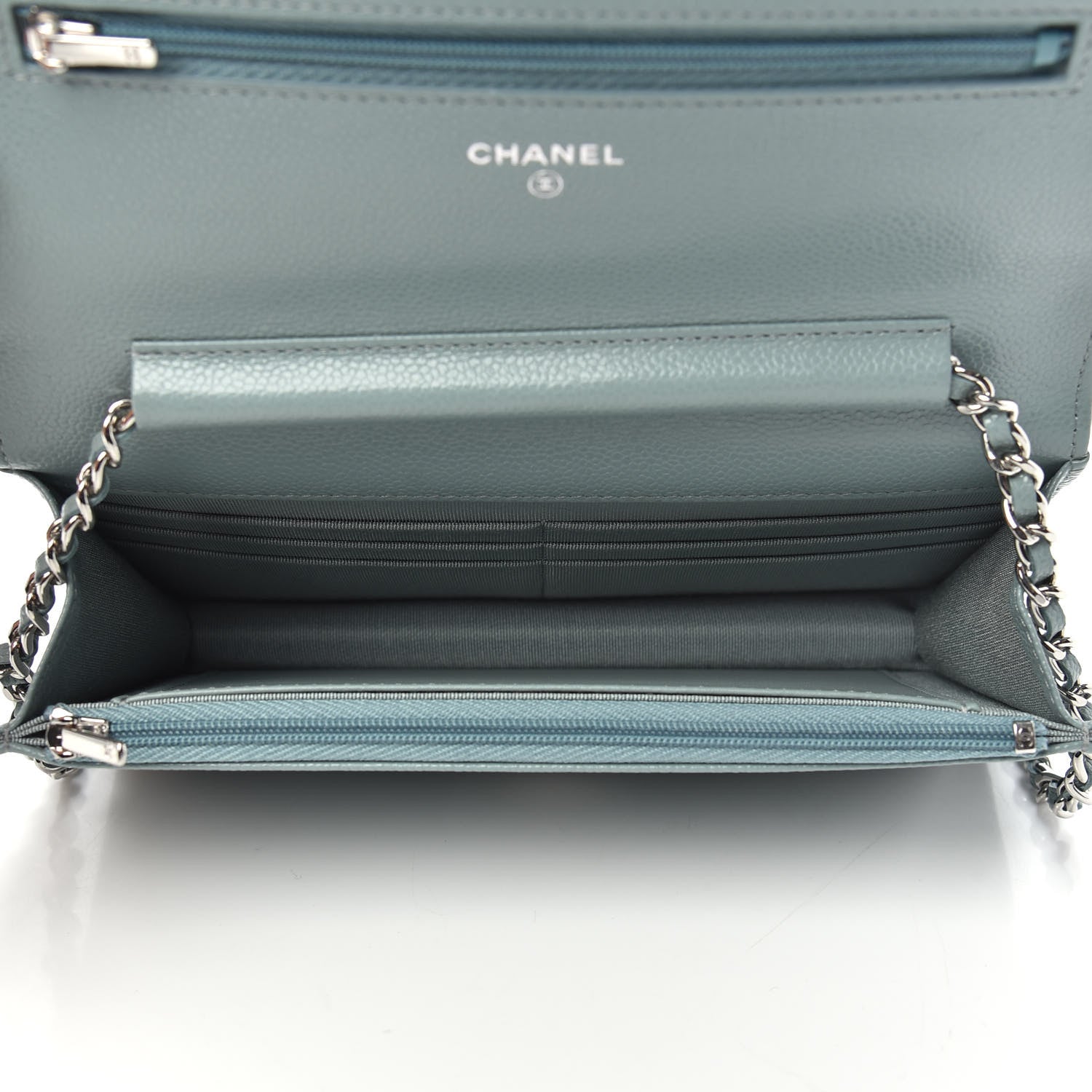 Chanel Caviar Quilted Wallet On Chain WOC Blue 5 of 11