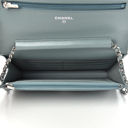 Chanel Caviar Quilted Wallet On Chain WOC Blue 5 of 11