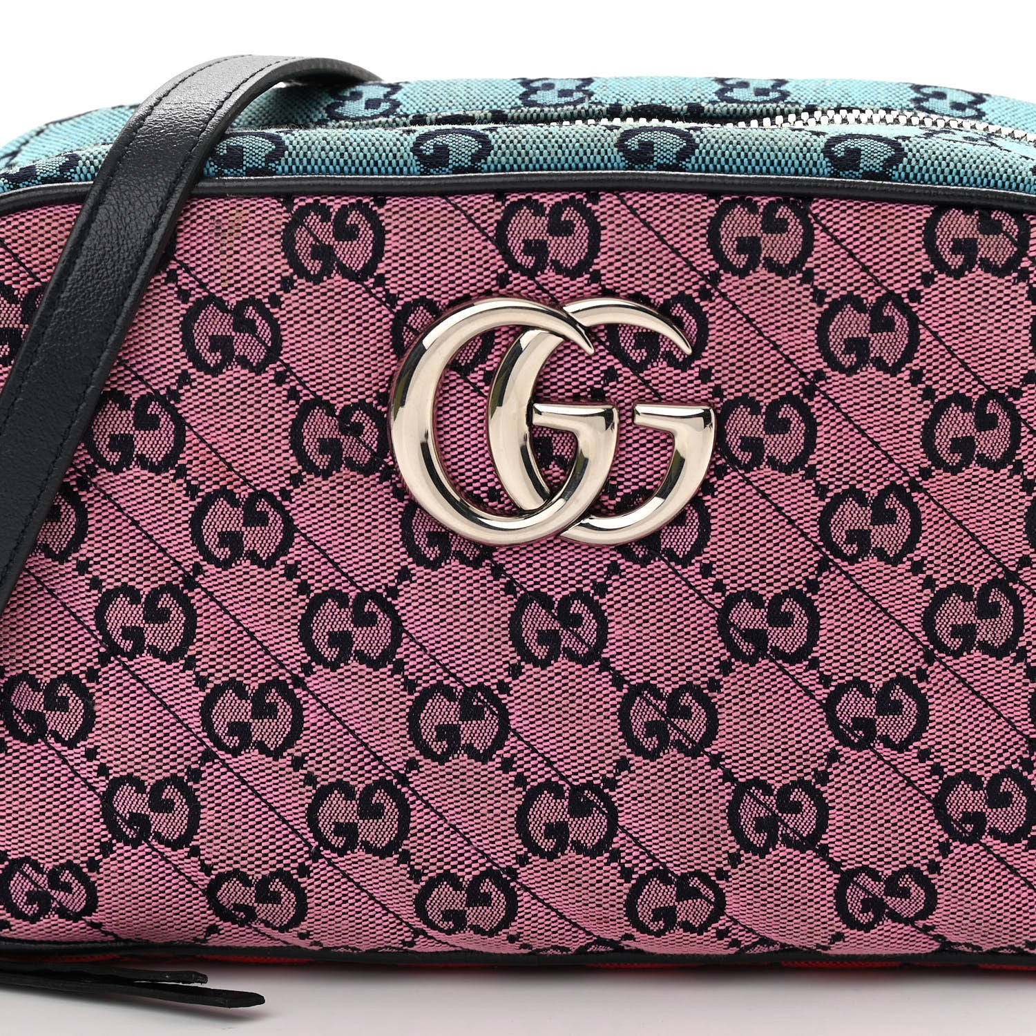 Gucci Monogram Multicolor Matelasse Diagonal Small GG Marmont Chain Shoulder Bag Pink Blue Green Red Light Blue 8 of 11