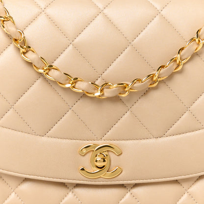 Chanel Lambskin Quilted Medium Single Flap Beige 10 of 12