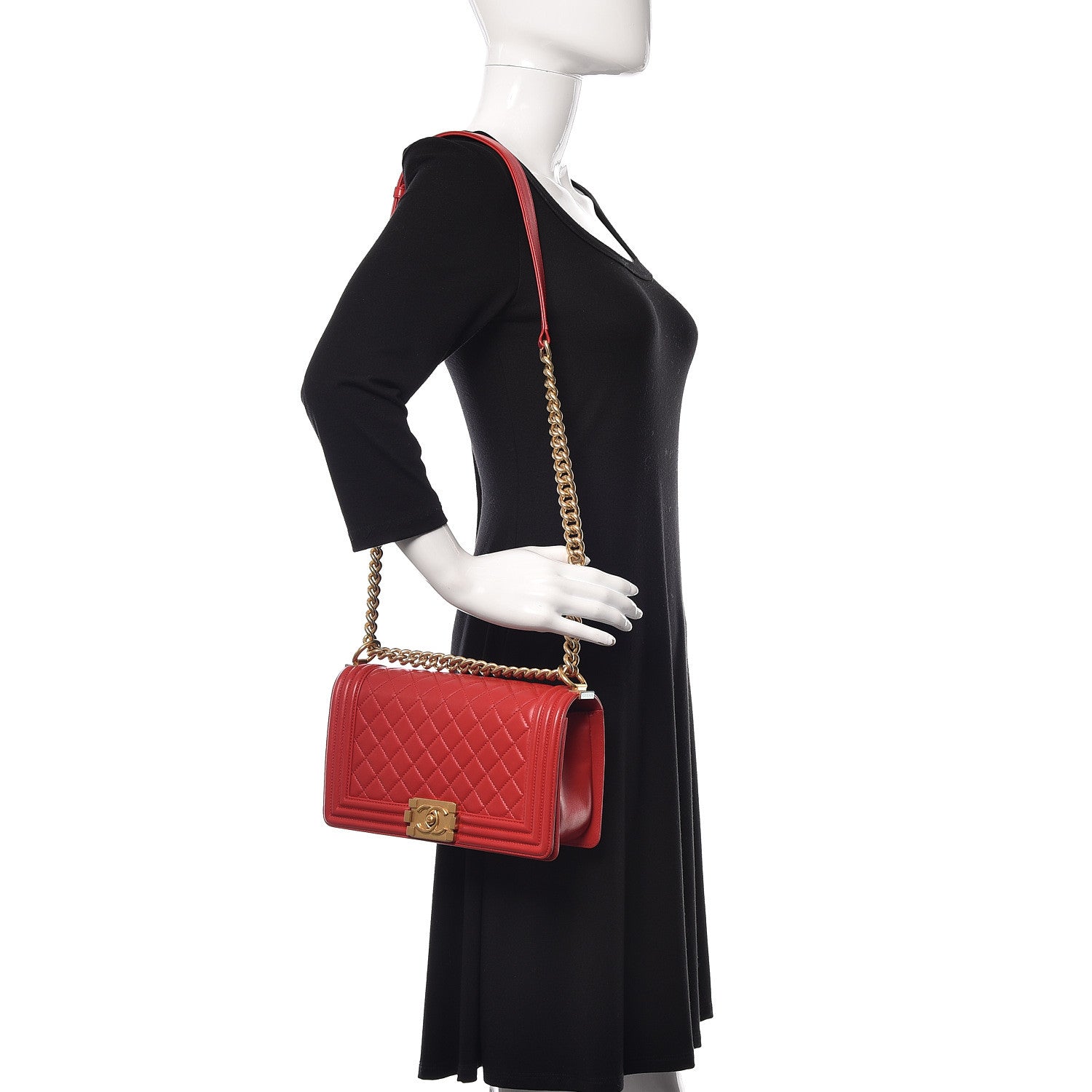 Chanel Lambskin Quilted Medium Boy Flap Red 2 of 13