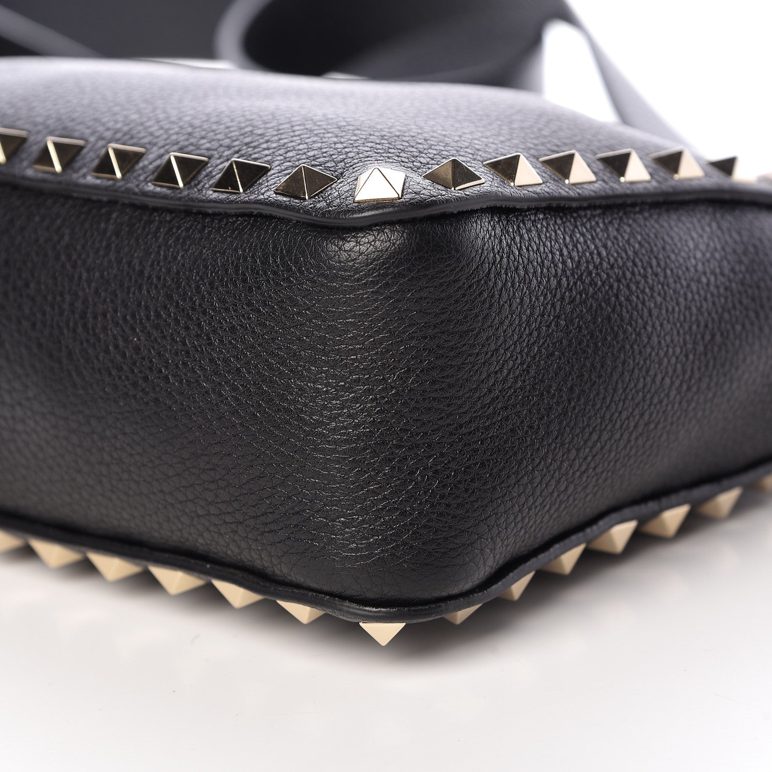 Valentino Garavani Pebbled Calfskin Mini Rockstud Flip-Lock Messenger Bag Black 9 of 10