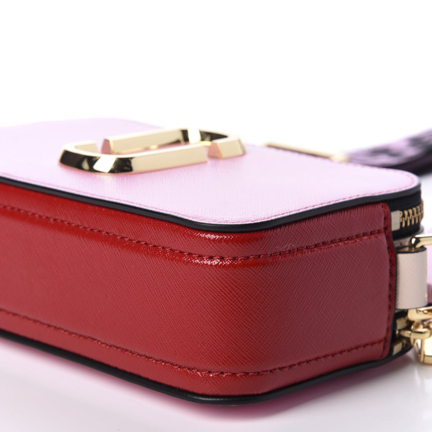 Saffiano Small Snapshot Camera Bag Pink Multicolor