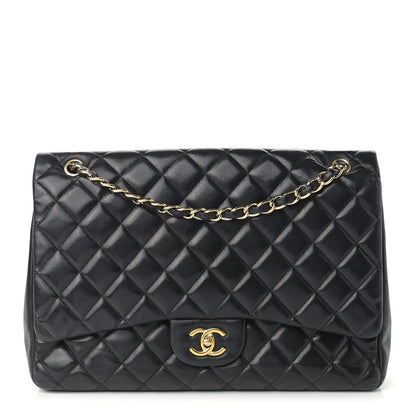 Chanel Lambskin Quilted Maxi Single Flap Black 1 of 15