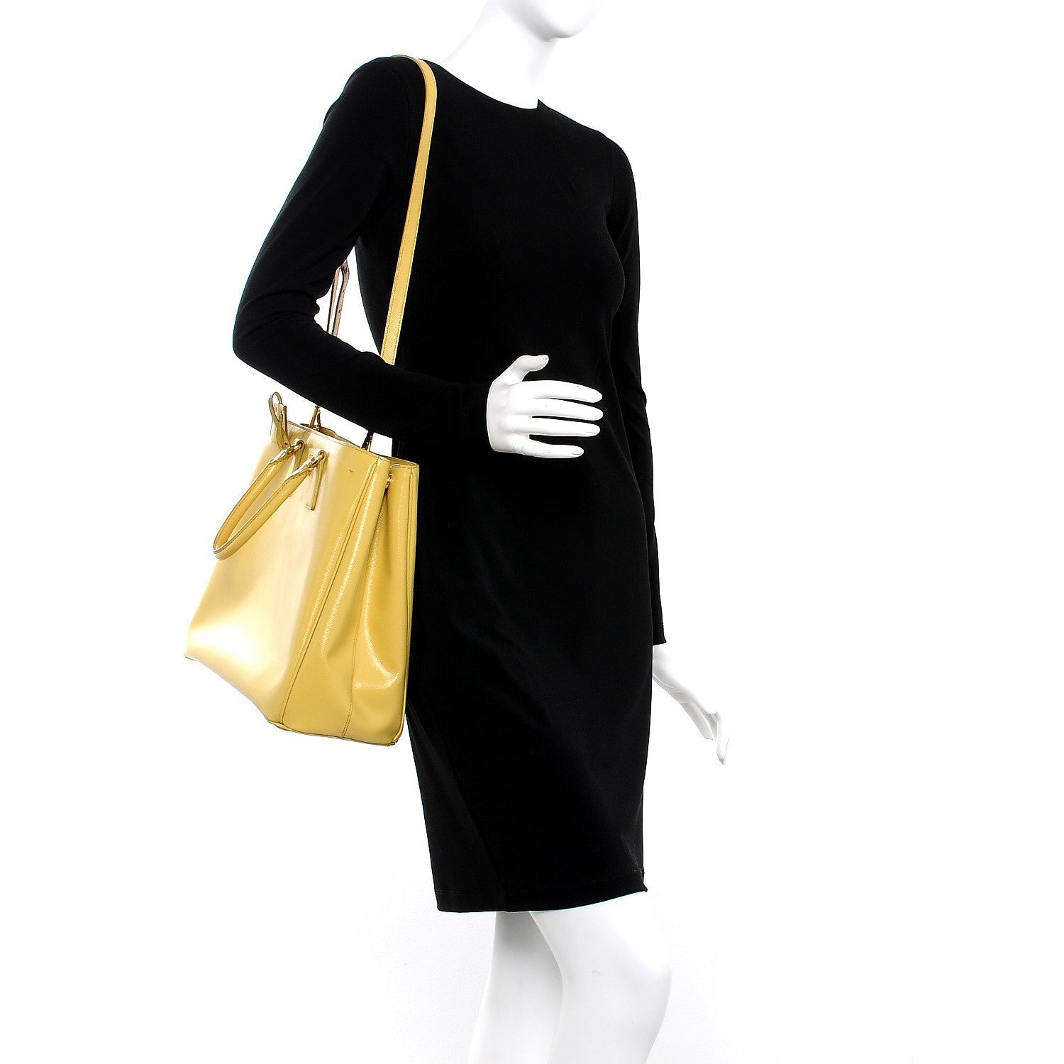 Prada Saffiano Vernice Tote Ananas 2 of 12