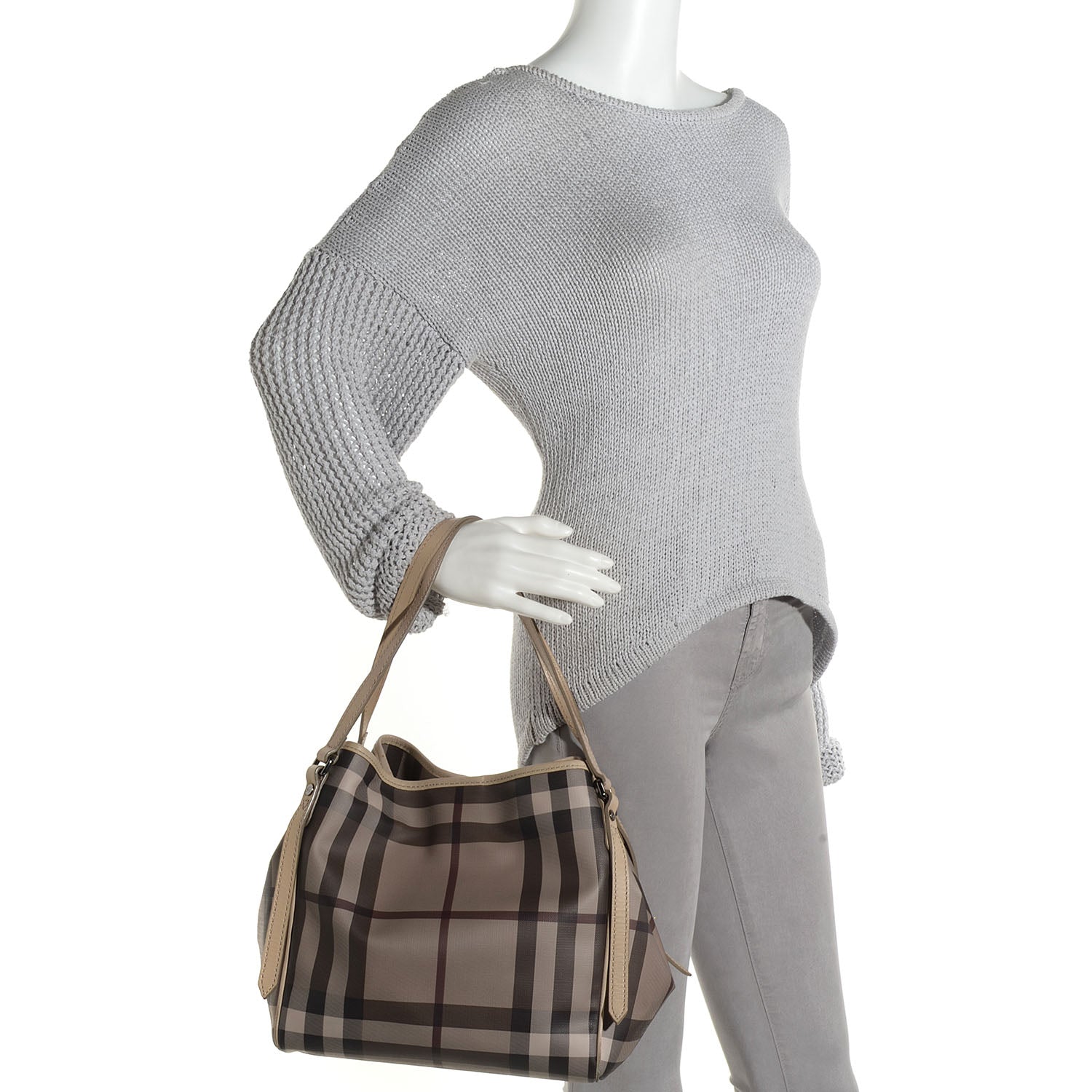 Burberry Smoked Check Small Canterbury Tote Trench 2 of 11