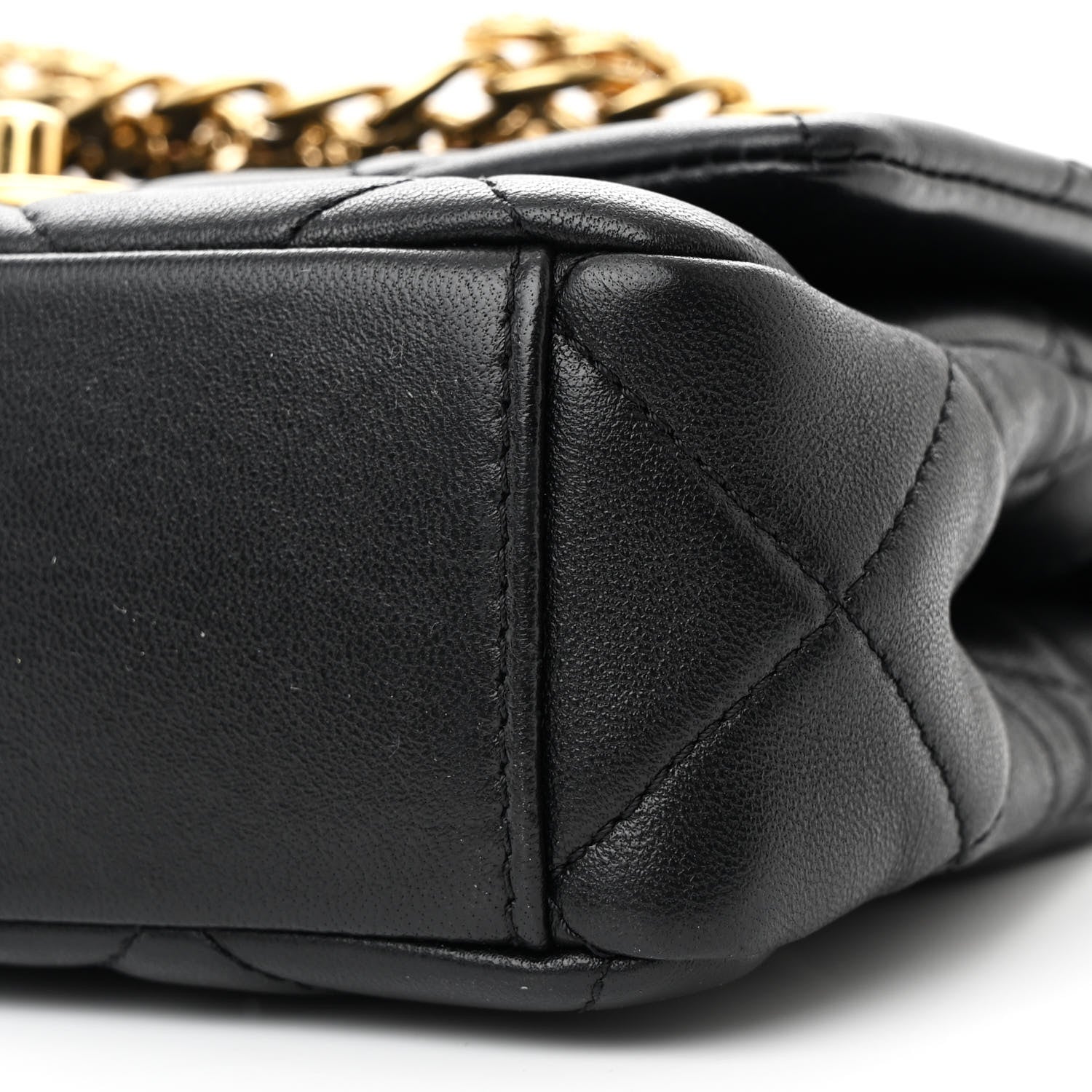 Chanel Lambskin Quilted Mini CC Crystal Logo Chain Flap Black 10 of 10
