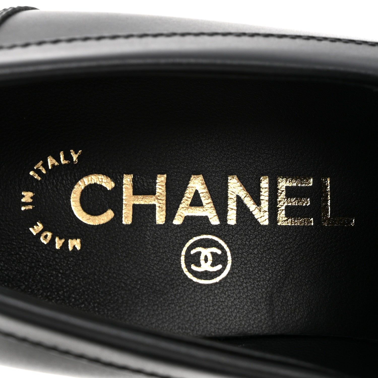Chanel Calfskin CC Loafer Pumps 38 Black 8 of 10