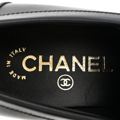 Chanel Calfskin CC Loafer Pumps 38 Black 8 of 10