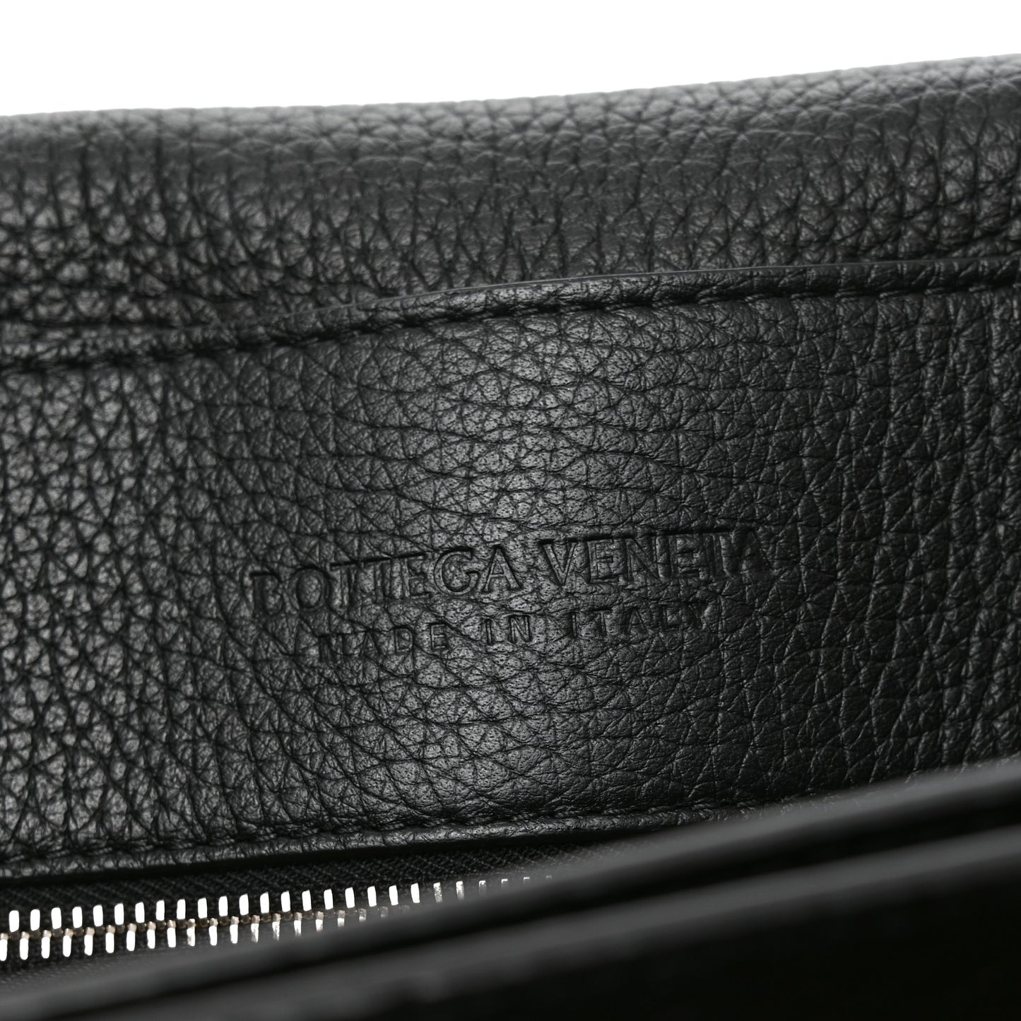 Grained Calfskin Intrecciato Andiamo Messenger Bag Black