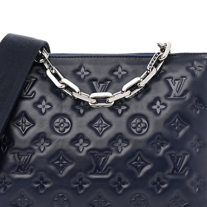 Louis Vuitton Lambskin Embossed Monogram Coussin PM Navy 9 of 11