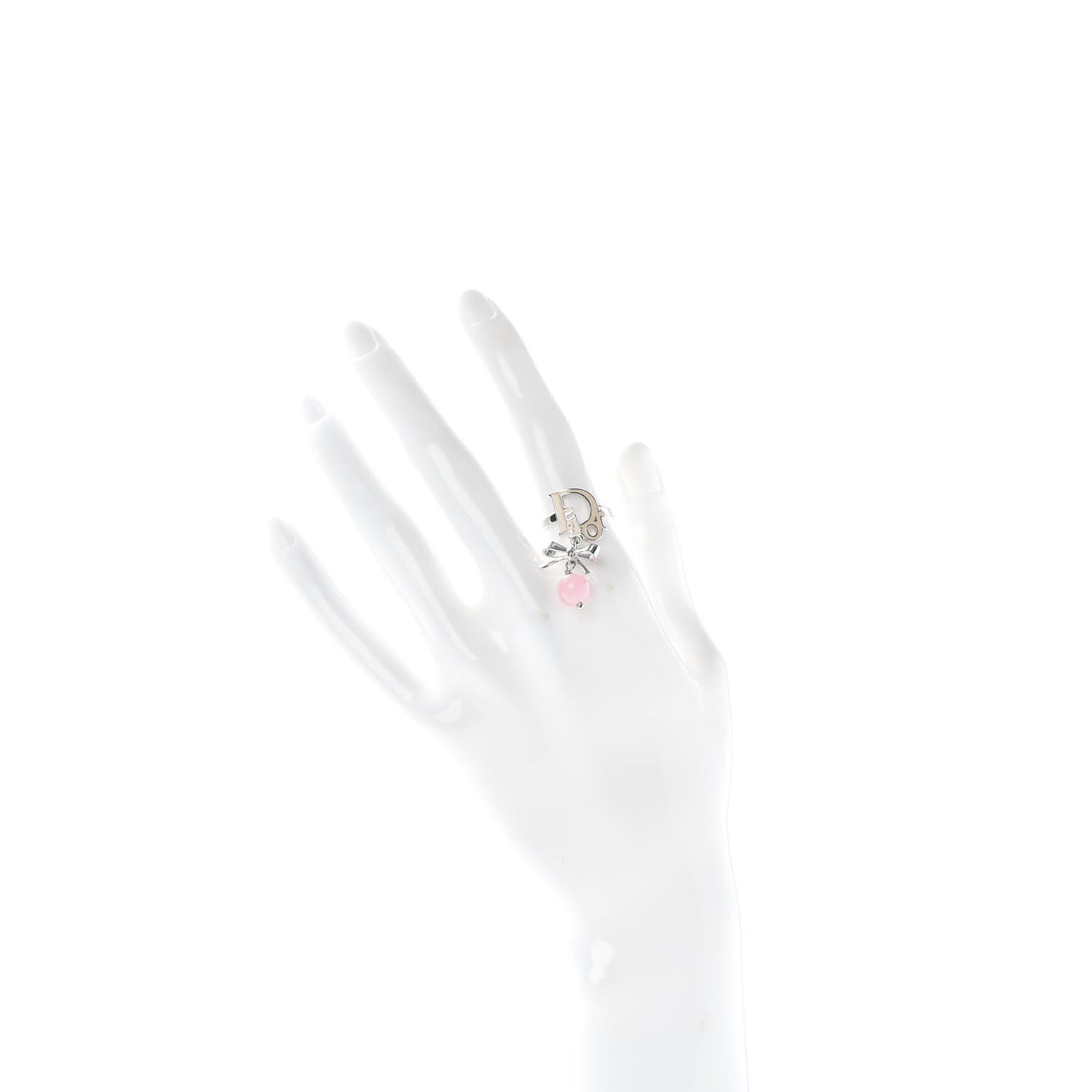 Enamel Bead Bow Ring 5 Silver