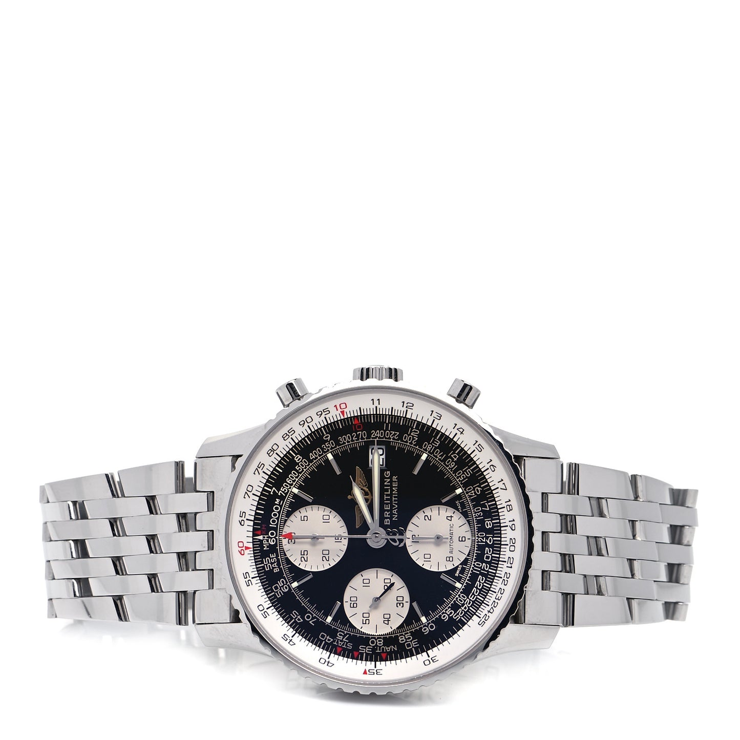 Stainless Steel 41mm Navitimer Automatic Watch Black A1332412