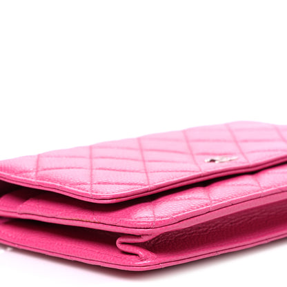 Chanel Caviar Quilted Wallet on Chain WOC Pink 9 of 11