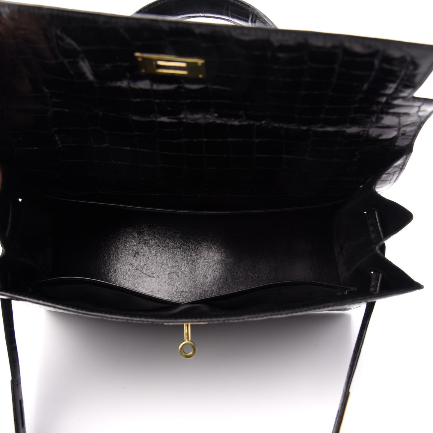 Shiny Crocodile Kelly Sellier 32 Black