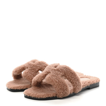 Hermes Woolskin Oran Sandals 36 Rose Aube 3 of 8