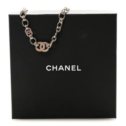Chanel Crystal Chain CC Choker Necklace Gold Multicolor 7 of 7