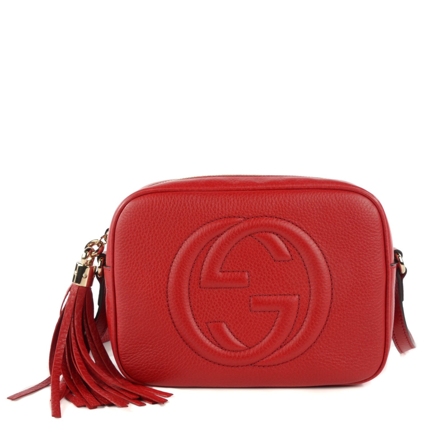 Gucci Pebbled Calfskin Small Soho Disco Bag Tabasco Red 1 of 7