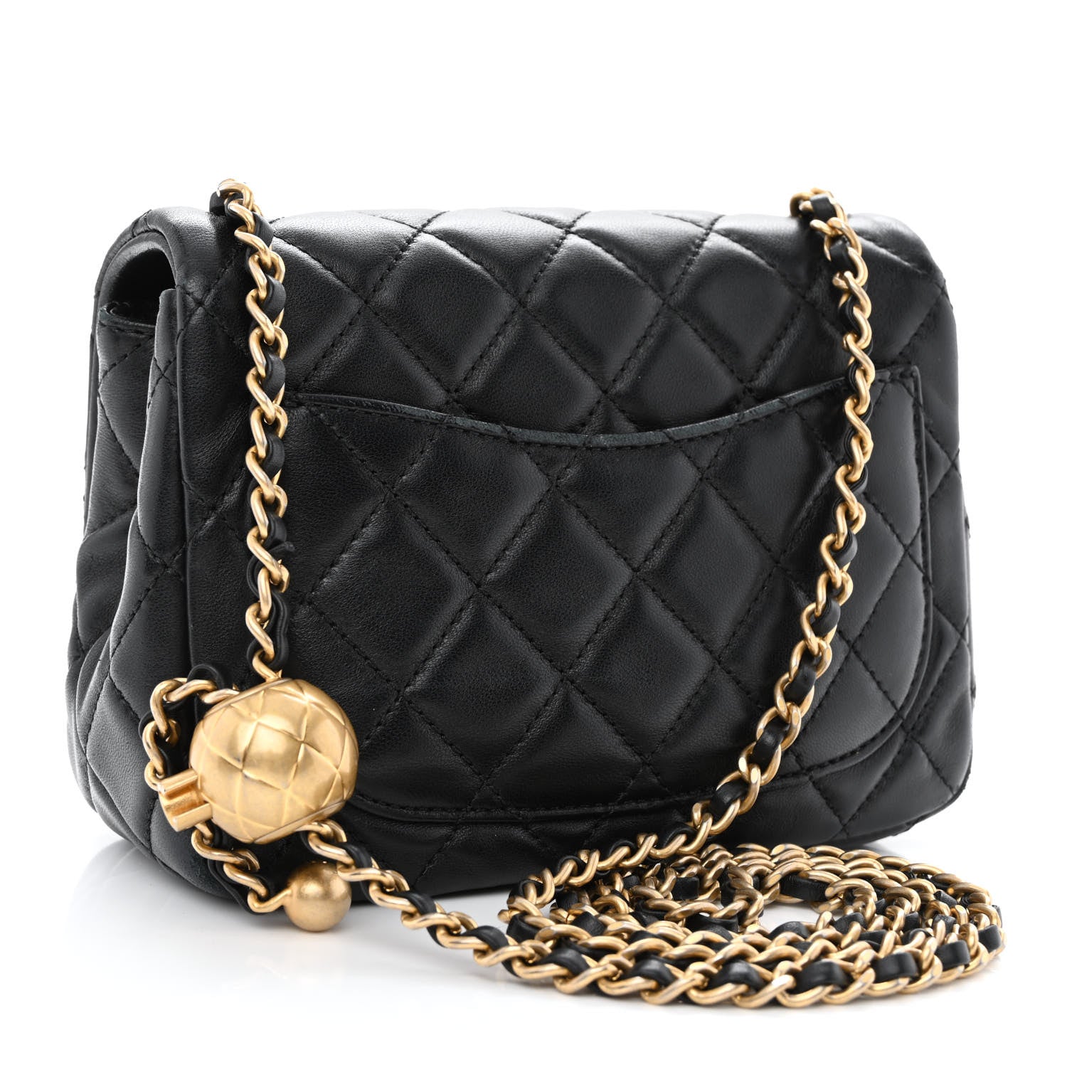 Chanel Lambskin Quilted Mini Pearl Crush Flap Black 3 of 10