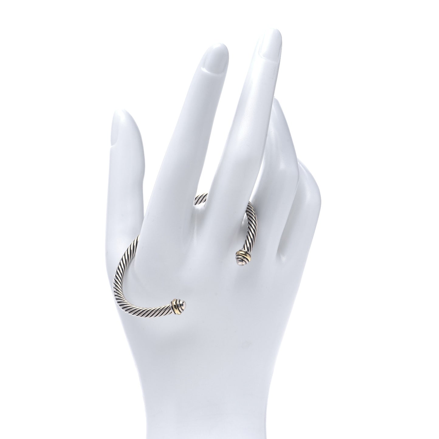 Sterling Silver 18K Yellow Gold 4mm Cable Classics Bracelet