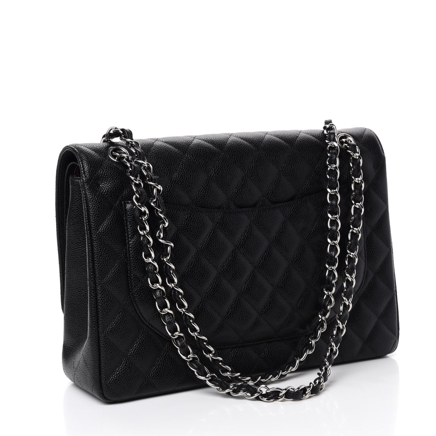 Caviar Quilted Maxi Double Flap Black