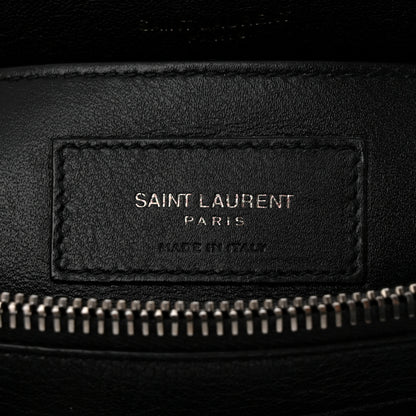 Saint Laurent Sheepskin Matelasse Chevron Monogram Large College Satchel Black 6 of 15