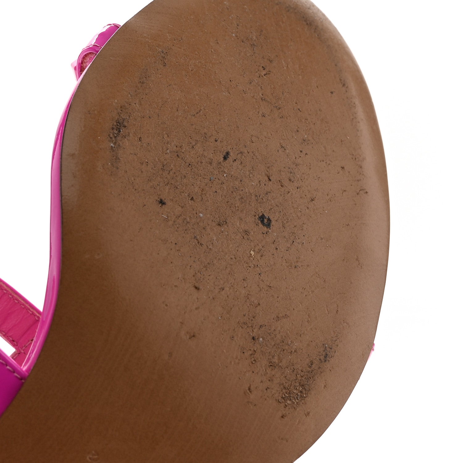 Valentino Garavani Patent Lacquered Monochrome Rockstud 60mm Caged Slide Sandals 37.5 Pink PP 10 of 12