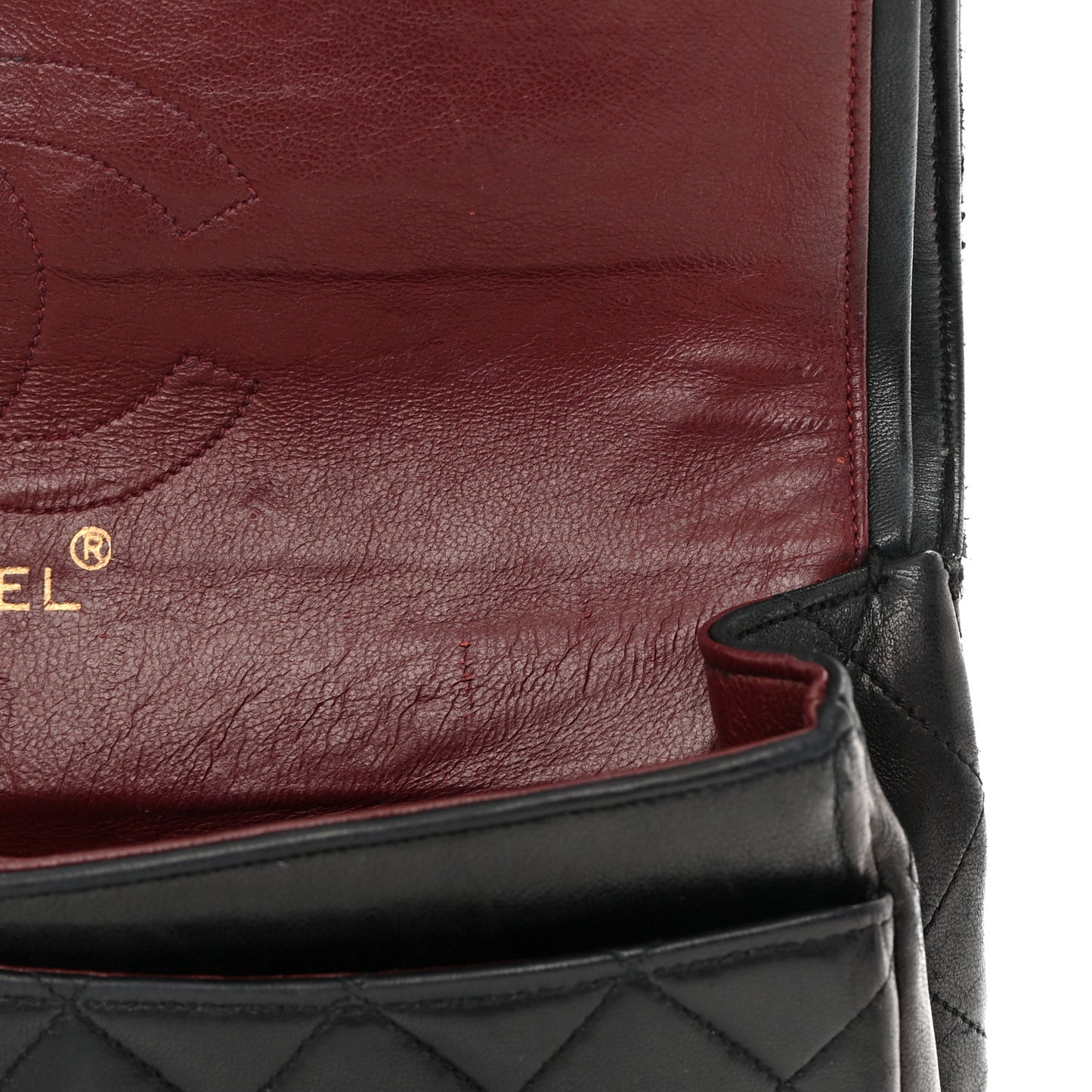 Lambskin Quilted Medium Double Flap Black