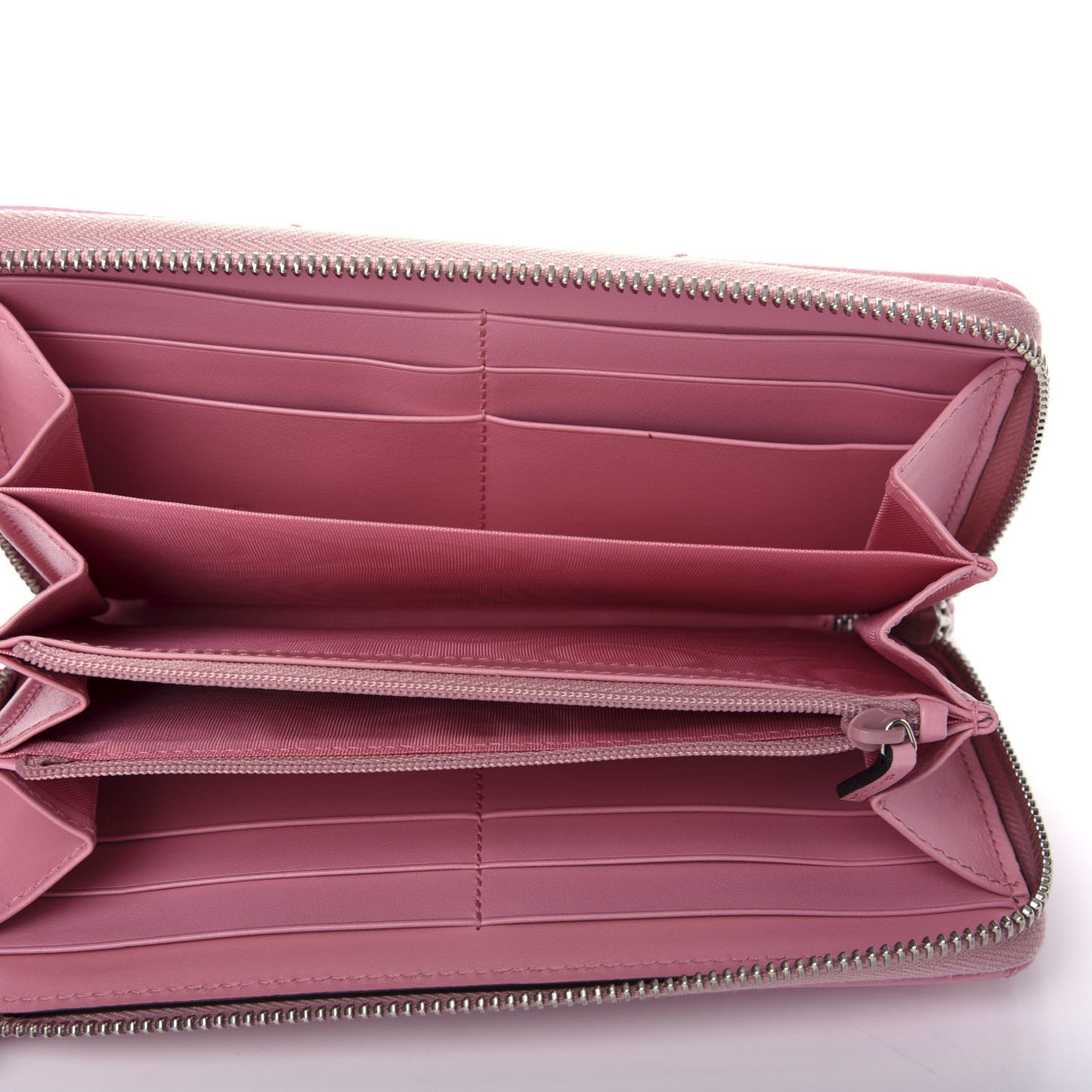 Calfskin Matelasse GG Marmont Zip Around Wallet Wild Rose
