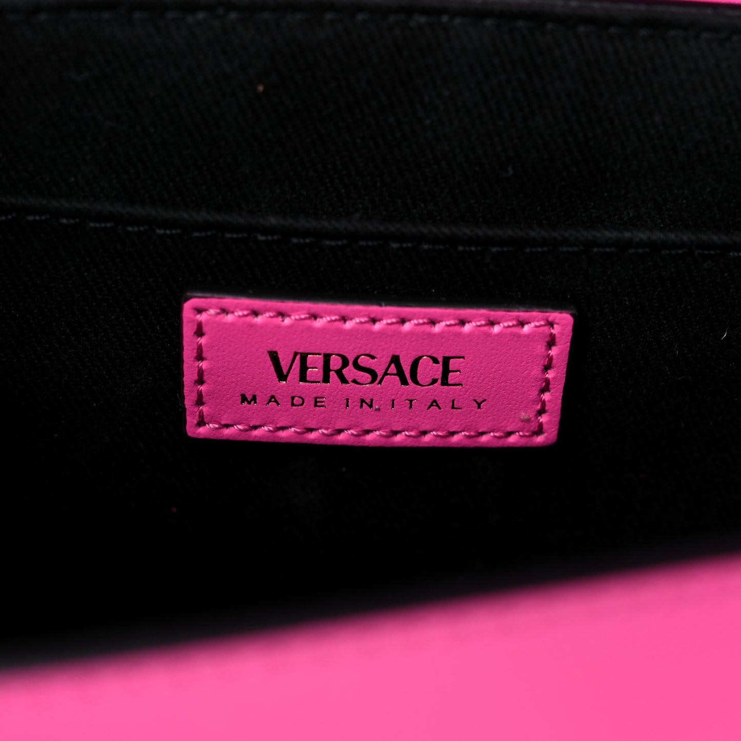 Calfskin Vinyl Small Houndstooth La Medusa Crossbody Bag Pink Multicolor