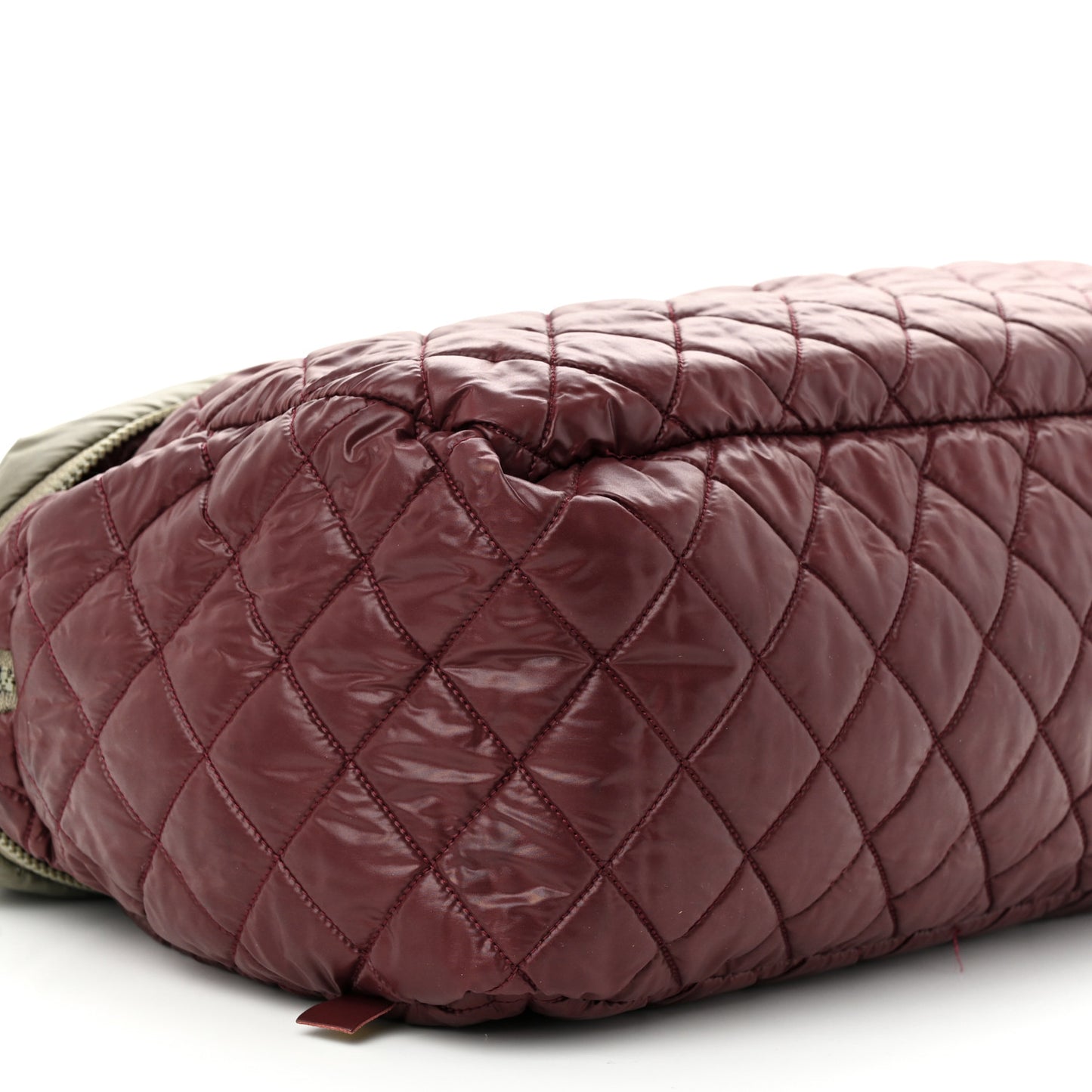 Nylon Quilted Small Coco Cocoon Reversible Tote Gray
