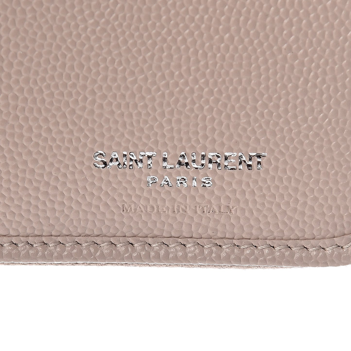 Grain De Poudre Matelasse Monogram Compact Zip Around Wallet Pale Pink