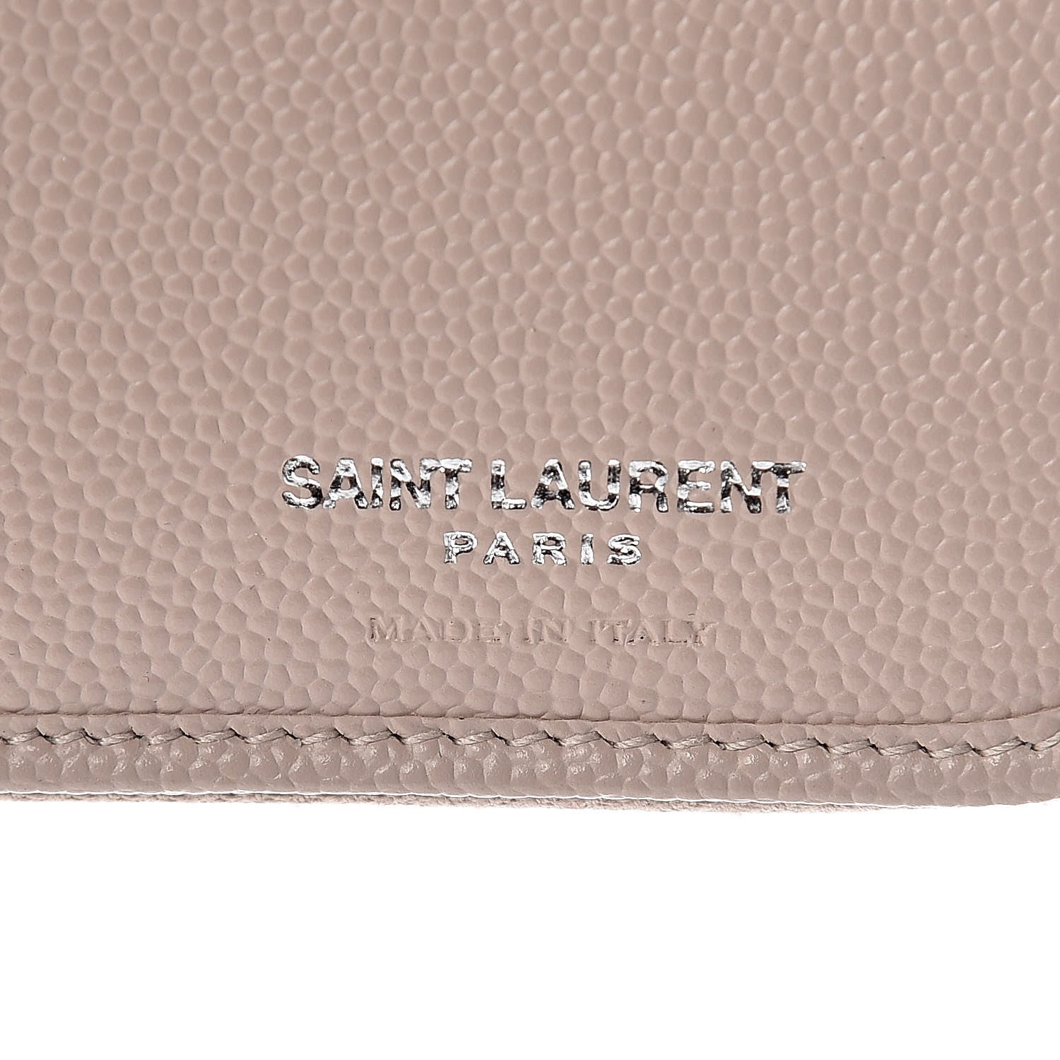 Saint Laurent Grain De Poudre Matelasse Monogram Compact Zip Around Wallet Pale Pink 5 of 11