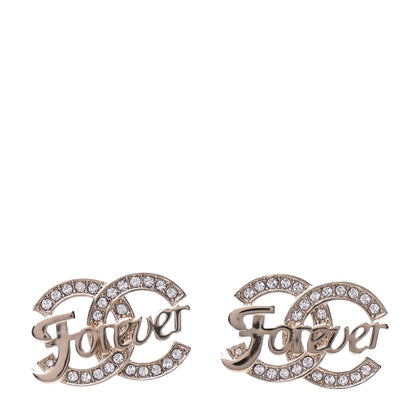 Chanel Crystal CC Forever Earrings Gold 1 of 4