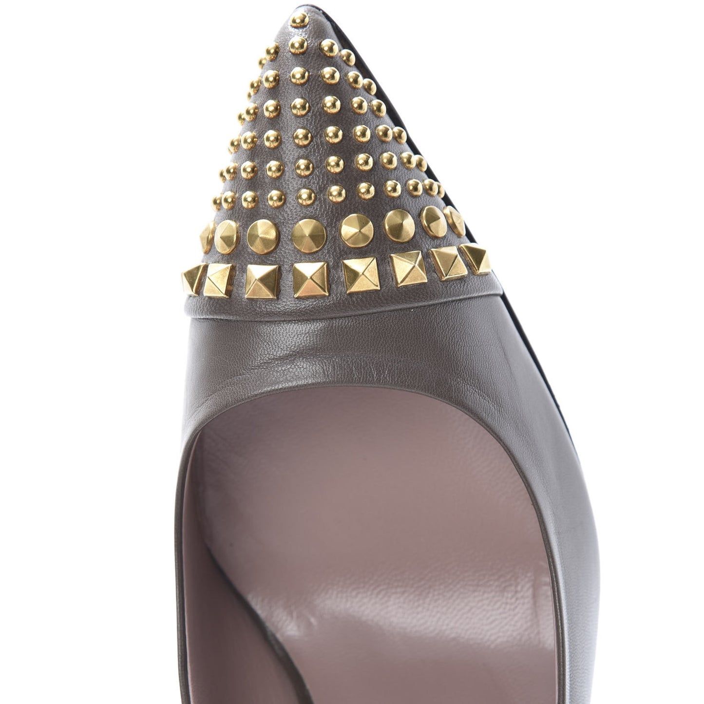 Nappa Studded Glow Light Pumps 39 Taupe